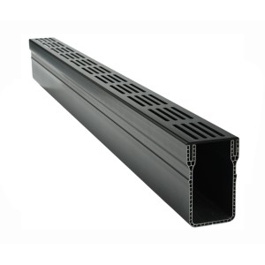 ΠΛΑΣΤΙΚΟ ΚΑΝΑΛΙ & ΣΧΑΡΑ ΑΛΟΥΜΙΝΙΟΥ – STAR DRAIN 65 - ΜΑΥΡΗ Kανάλια με σχάρες αλουμινίου (STAR DRAIN)