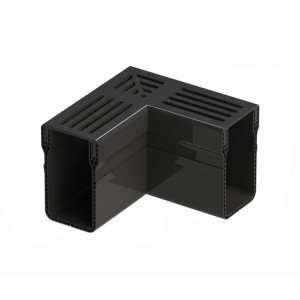 ΓΩΝΙΑΚΗ ΣΥΝΔΕΣΗ - STAR DRAIN 65 - ΜΑΥΡΗ Kανάλια με σχάρες αλουμινίου (STAR DRAIN)