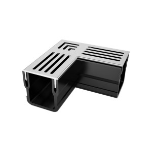 ΓΩΝΙΑΚΗ ΣΥΝΔΕΣΗ – MINI STAR DRAIN 65 – ΓΚΡΙ Kανάλια με σχάρες αλουμινίου (STAR DRAIN) - mini