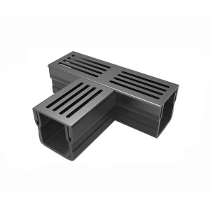 T ΣΥΝΔΕΣΗ – MINI STAR DRAIN 65 – ΜΑΥΡΗ Kανάλια με σχάρες αλουμινίου (STAR DRAIN) - mini